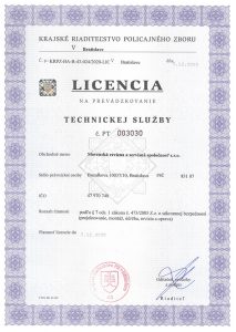 Licencia na prevádzkovanie technickej služby | srss.sk