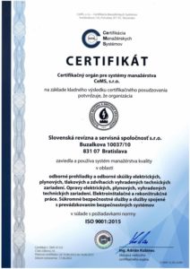 Certifikát kvality ISO 9001 | srss.sk